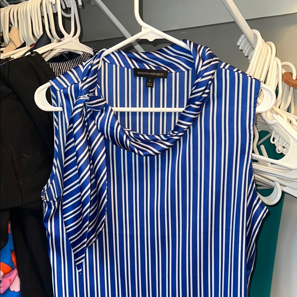 Banana Republic Blue Striped Women's Top